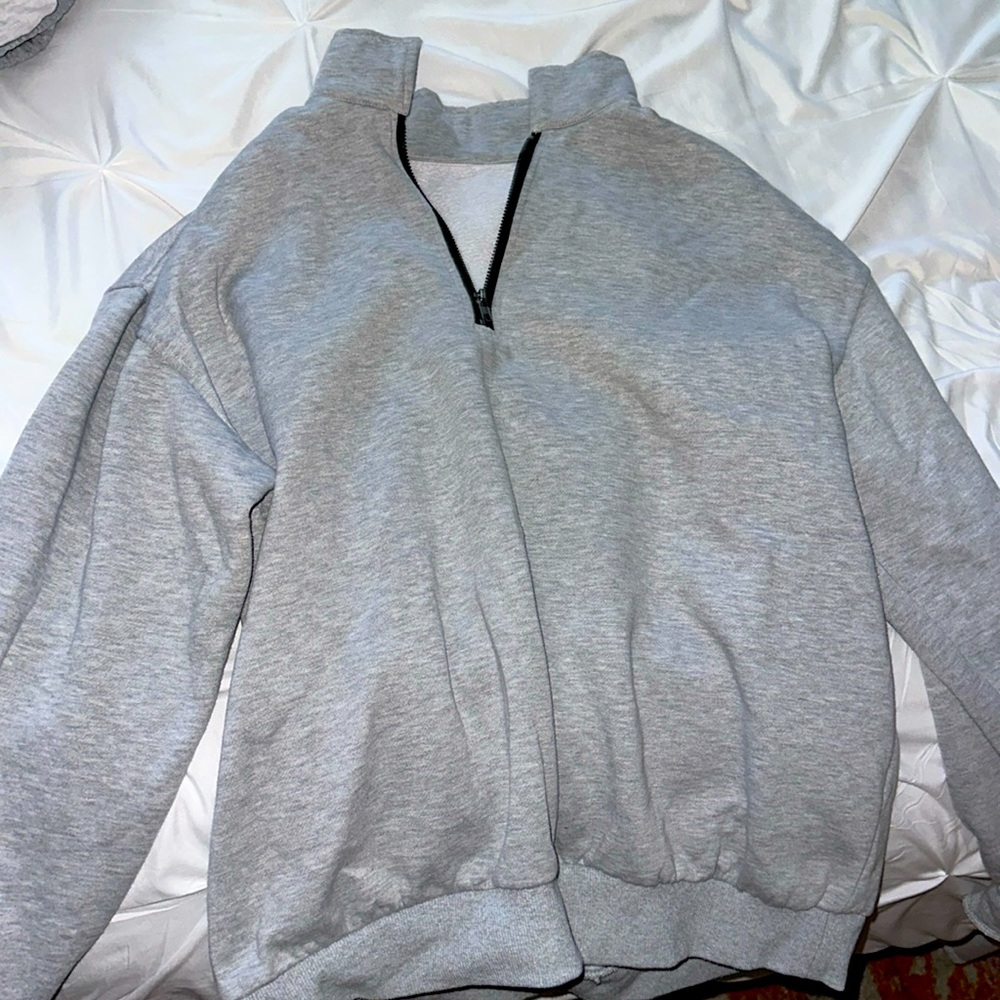 Grey quarter zip sweatshirt